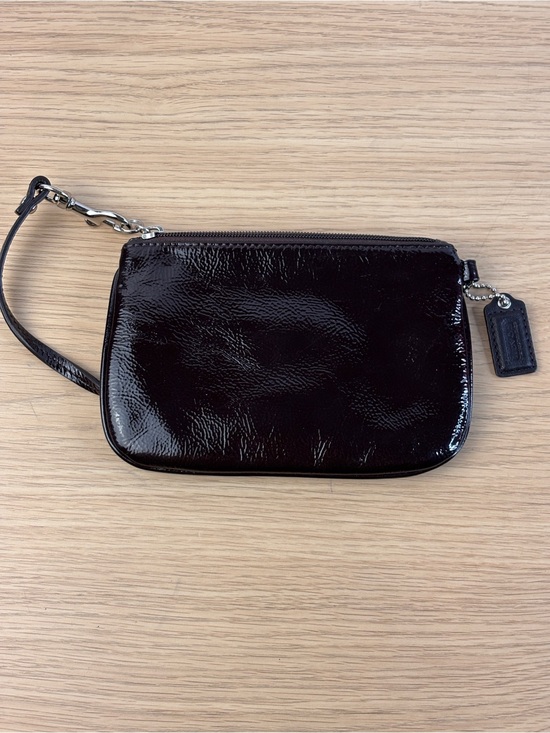 Coach Handbags - Coach Small Dark Brown Patent Leather Wristlet